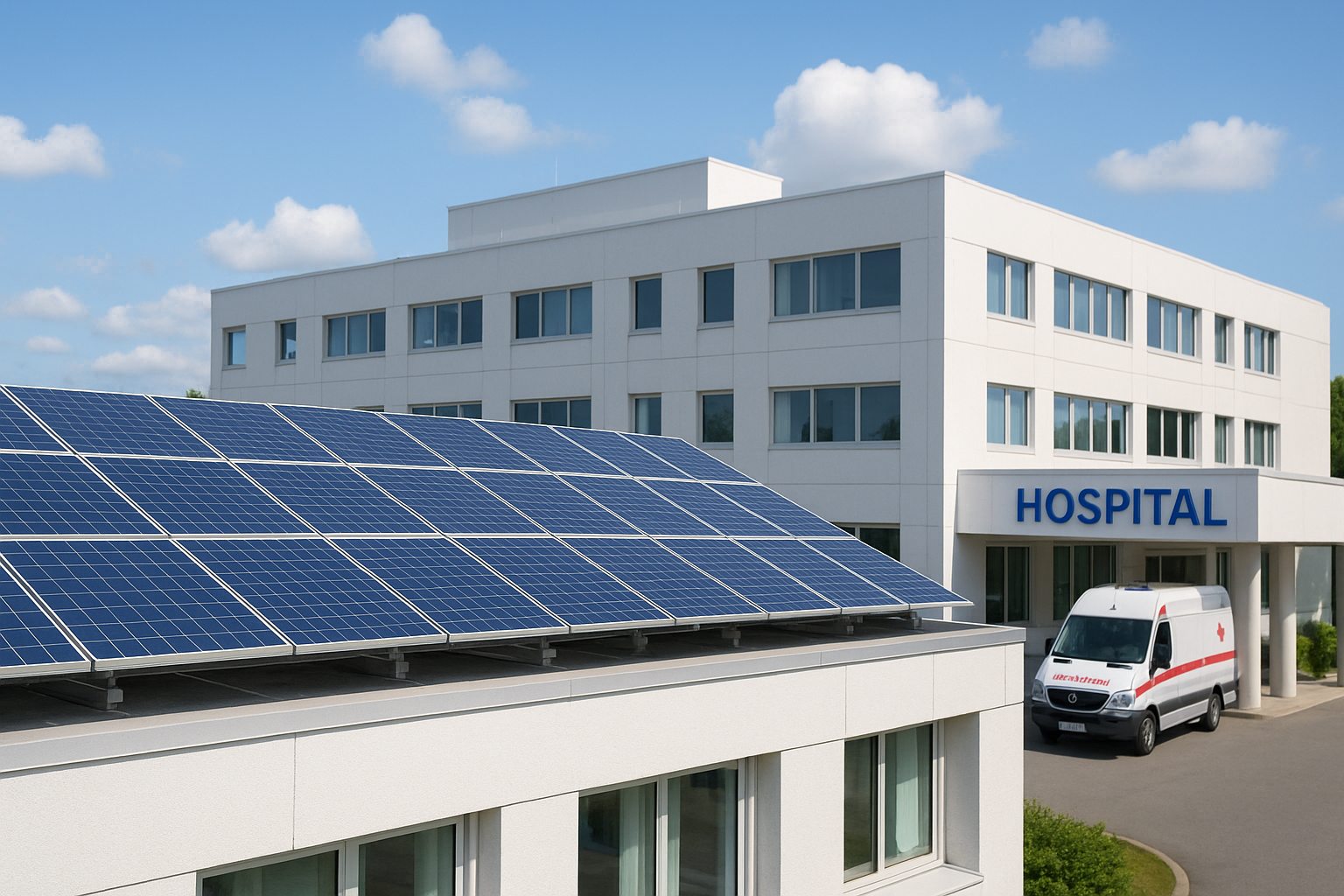 Solar and battery system for a hospital